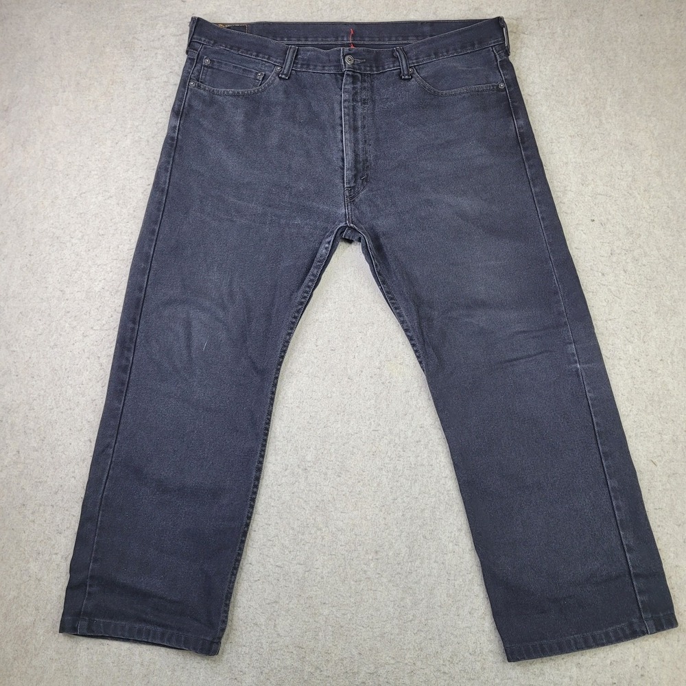 Levi's 505 Men's Jeans 40x30 Black Denim Regular Fit Straight Leg Baggy Grunge